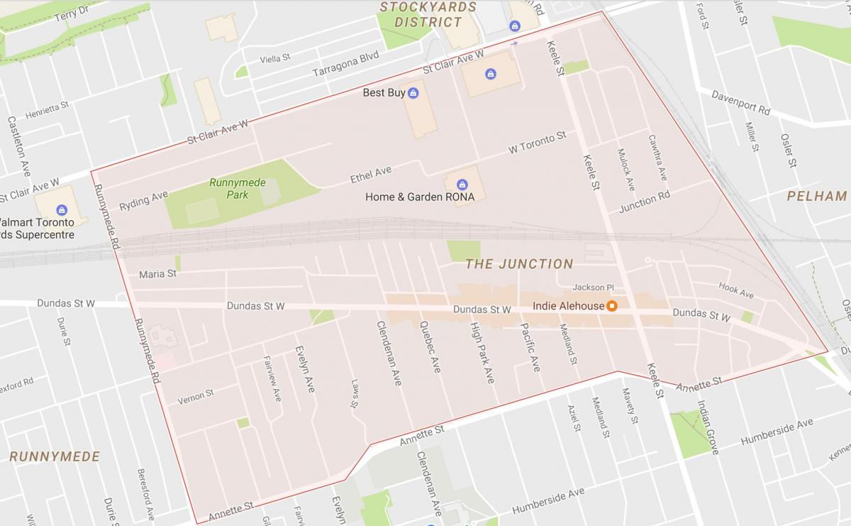 Zemljevid Križišču sosedske Torontu