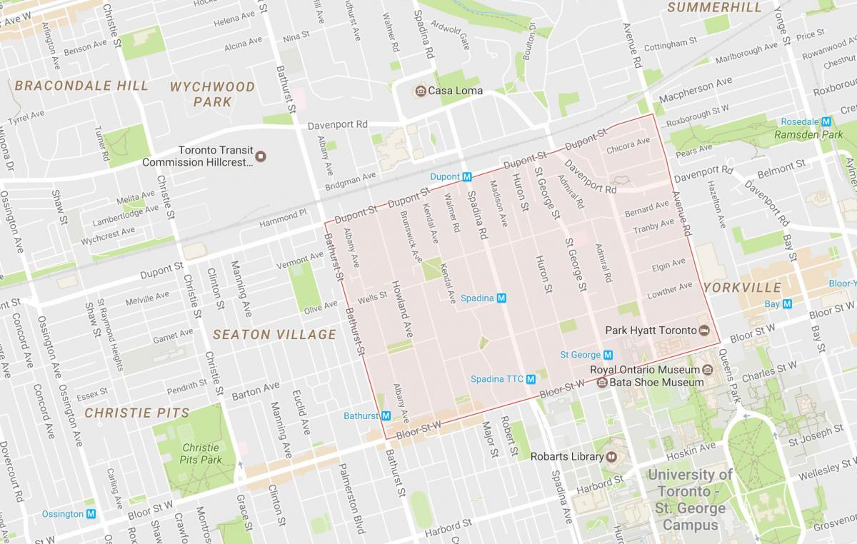 Zemljevid Priloga sosedske Torontu