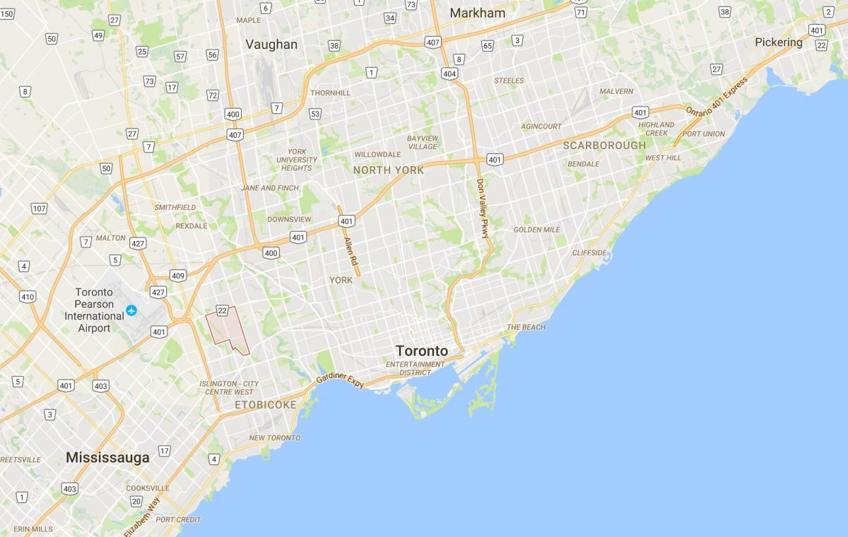 Zemljevid Princesa Vrtovi okrožno Torontu