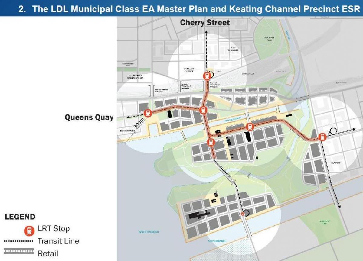 Zemljevid Projets Vzhodni Obali Vzhodu Bayfront Torontu