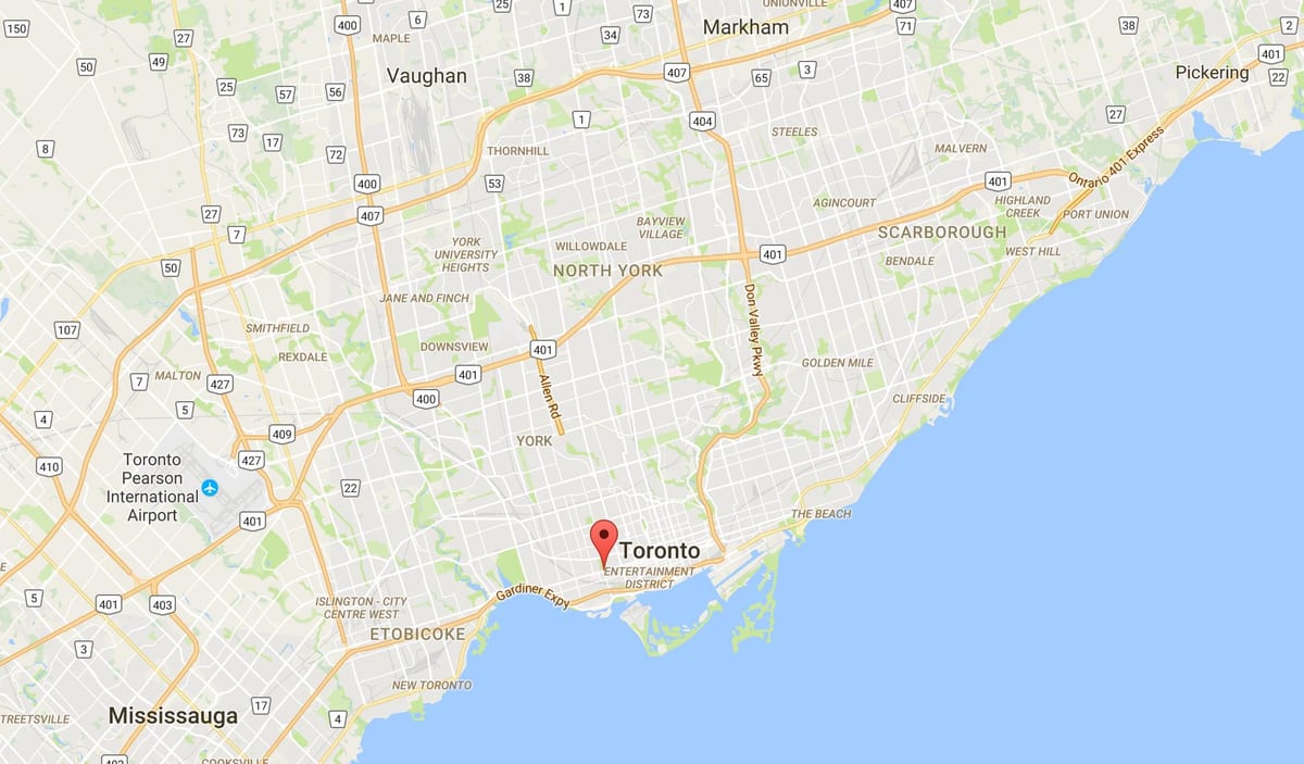 Zemljevid Queen Street West okrožno Torontu