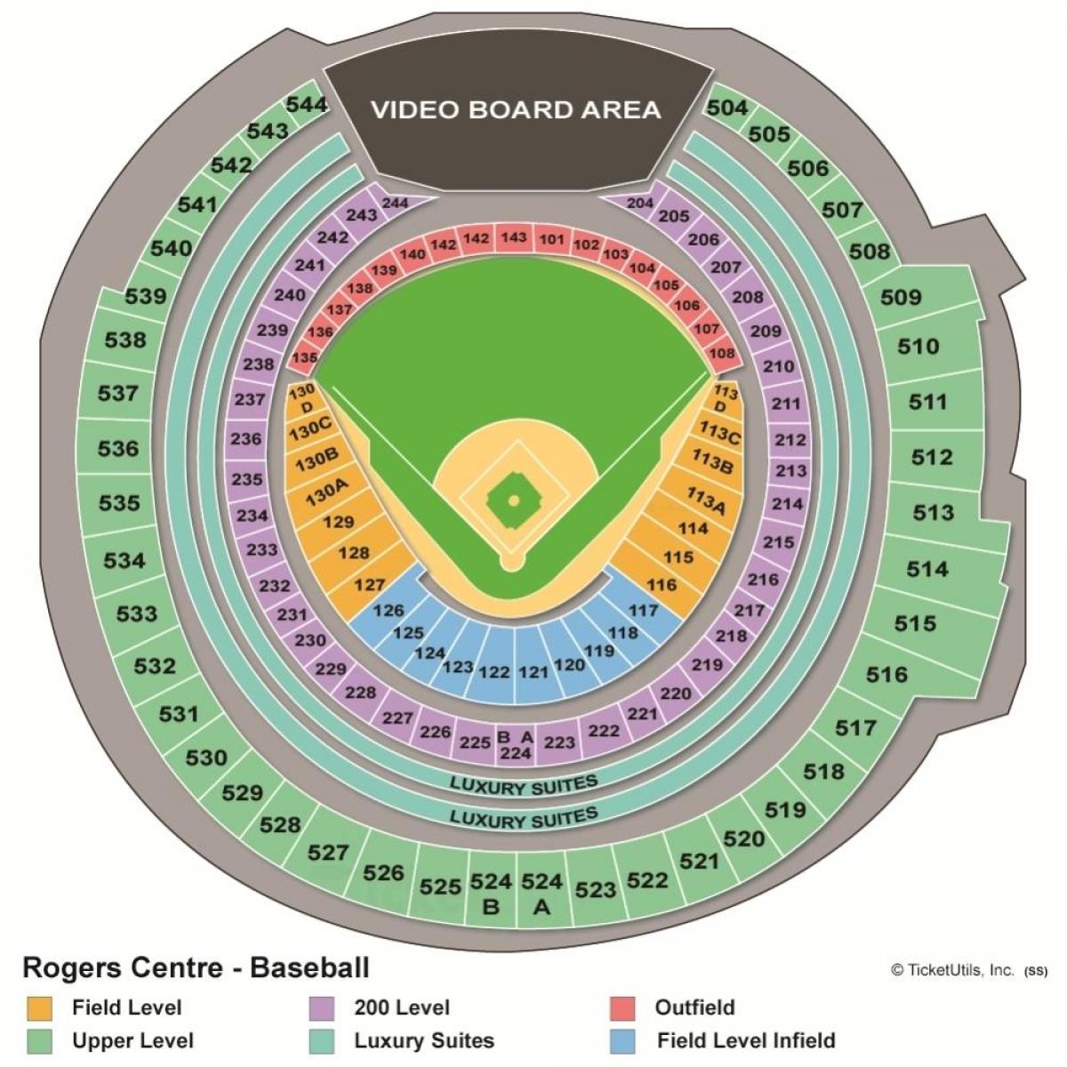 Zemljevid Rogers center baseball
