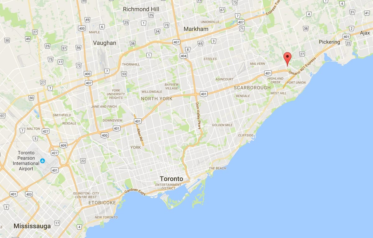 Zemljevid Rouge okrožno Torontu