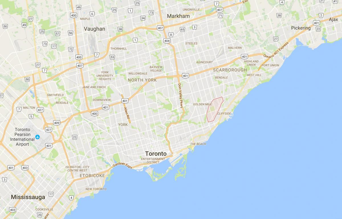 Zemljevid Scarborough Junctiondistrict Torontu