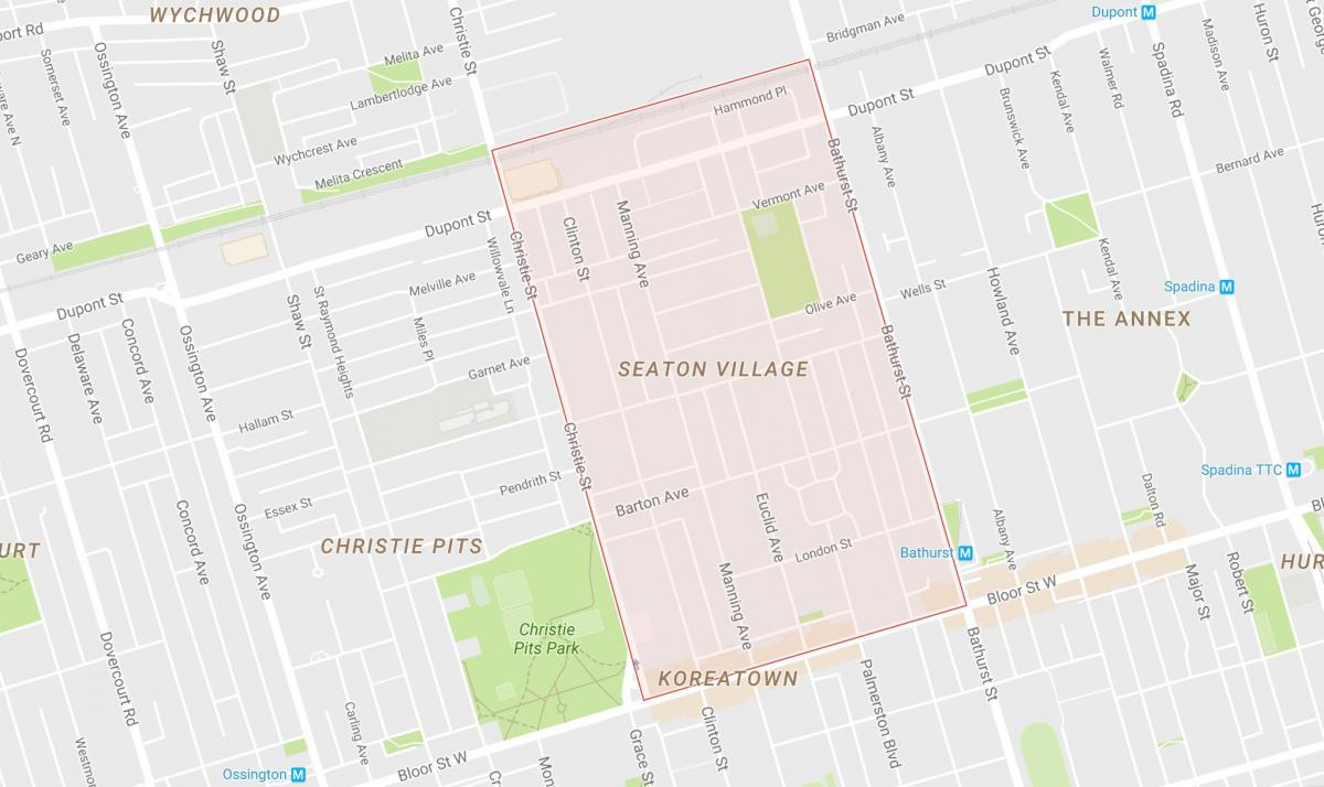 Zemljevid Seaton Vasi sosedske Torontu