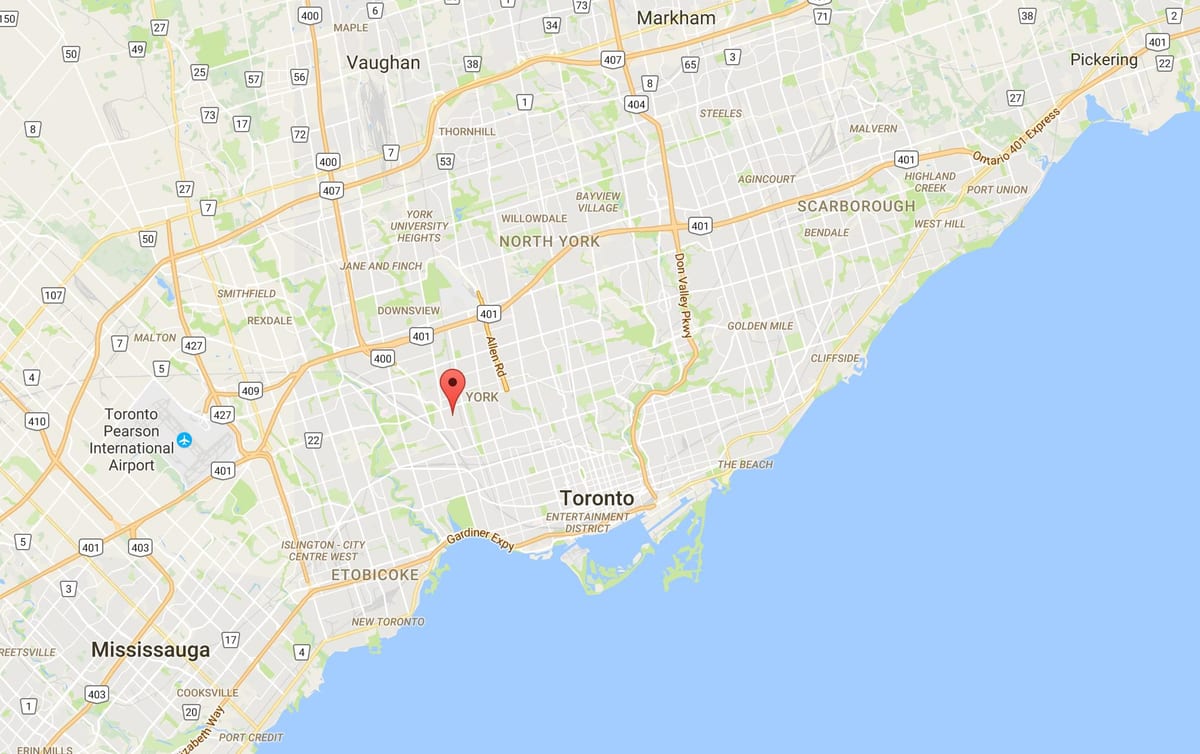 Zemljevid Silverthorn okrožno Torontu