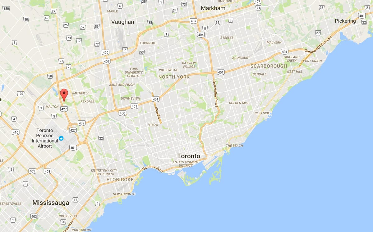 Zemljevid Sosedske okrožno Torontu