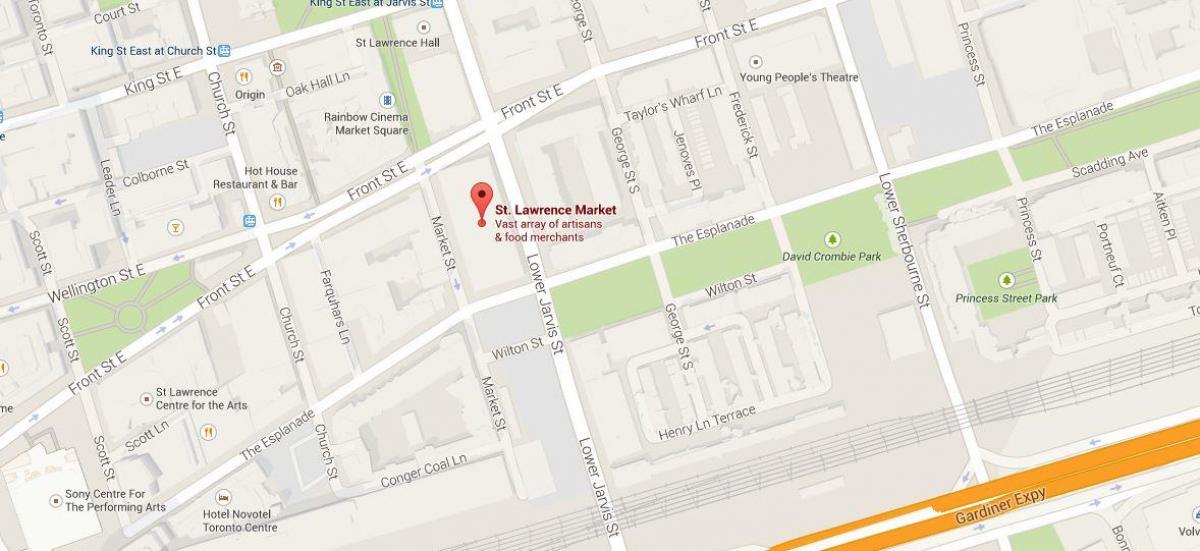 Zemljevid St Lawrence trgu