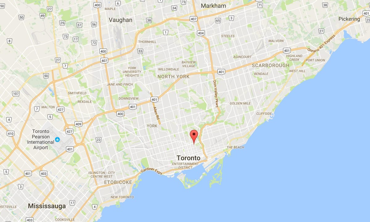 Zemljevid St. James Mesto okrožnega Torontu