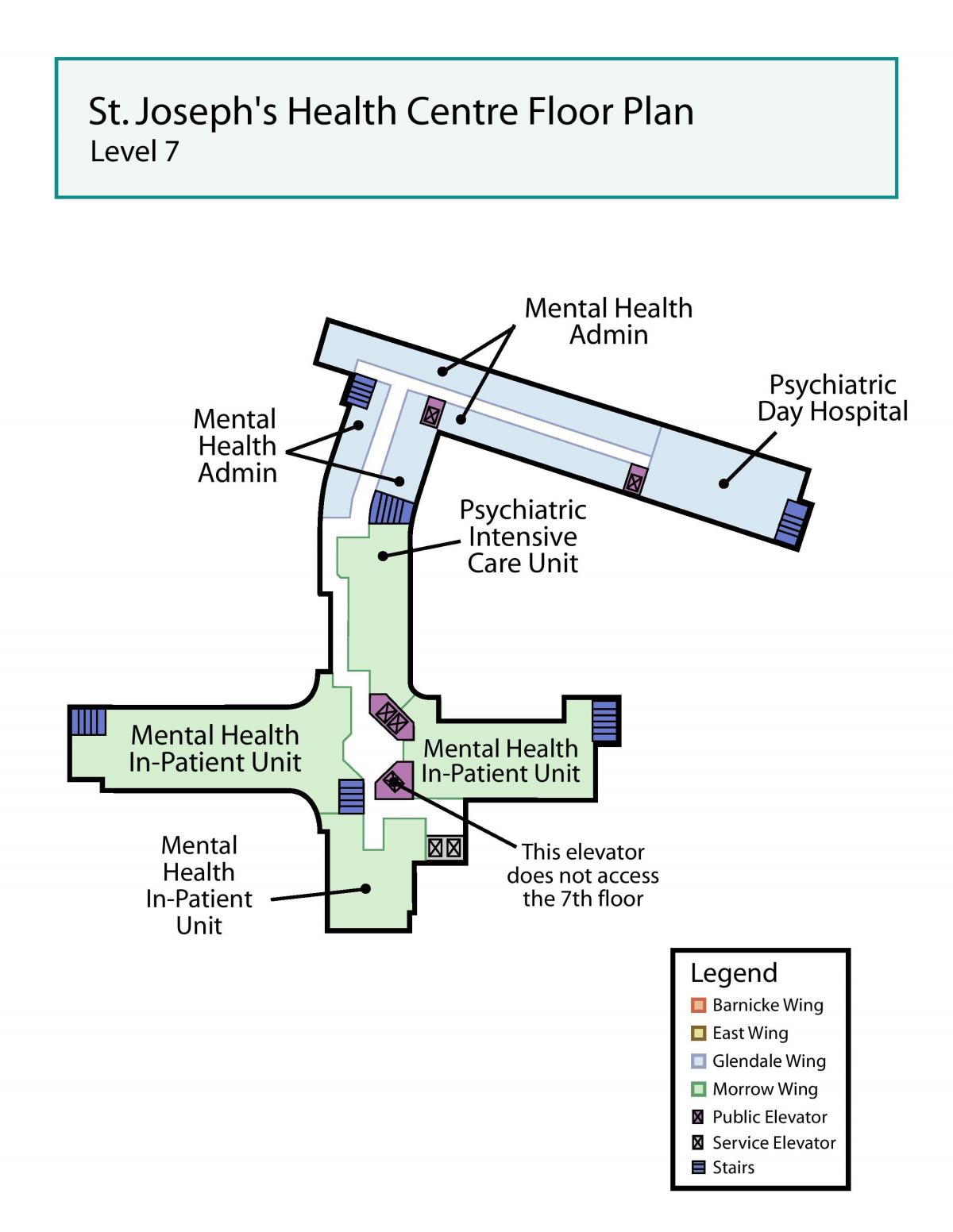Zemljevid St. Joseph ' s Health center v Torontu ravni 7