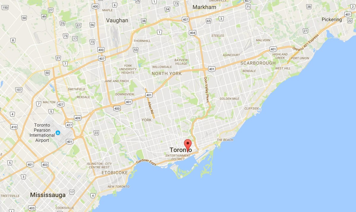 Zemljevid St. Lawrence okrožno Torontu