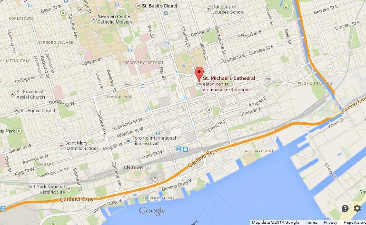 Zemljevid St. Michael ' s Cathedrale Torontu pregled