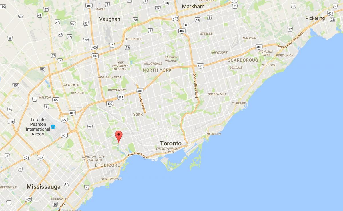 Zemljevid Star Mlin sosedske Torontu