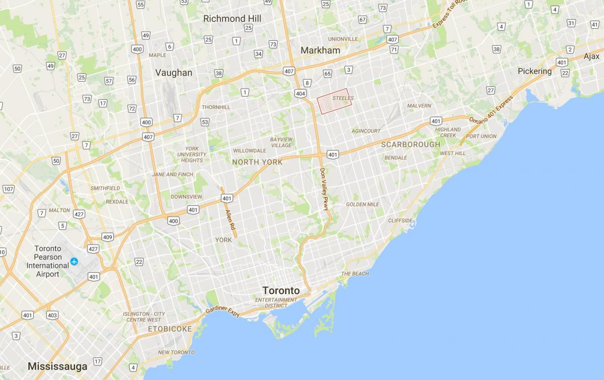 Zemljevid Steeles okrožno Torontu
