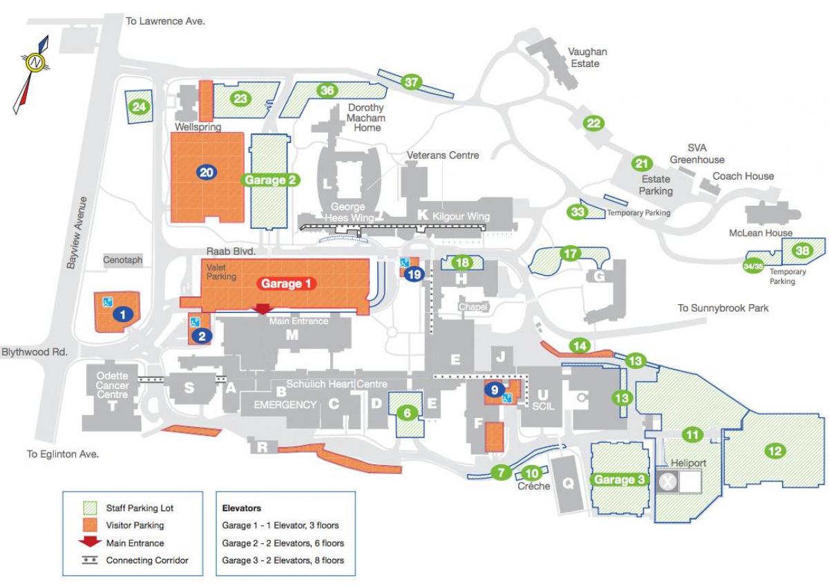 Zemljevid Sunnybrook Bolnišnici