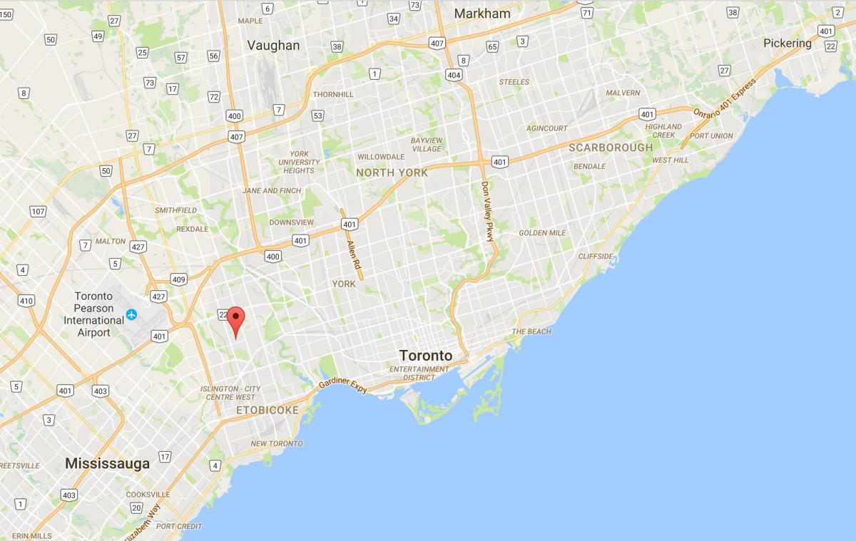 Zemljevid Thorncrest Vasi okrožno Torontu