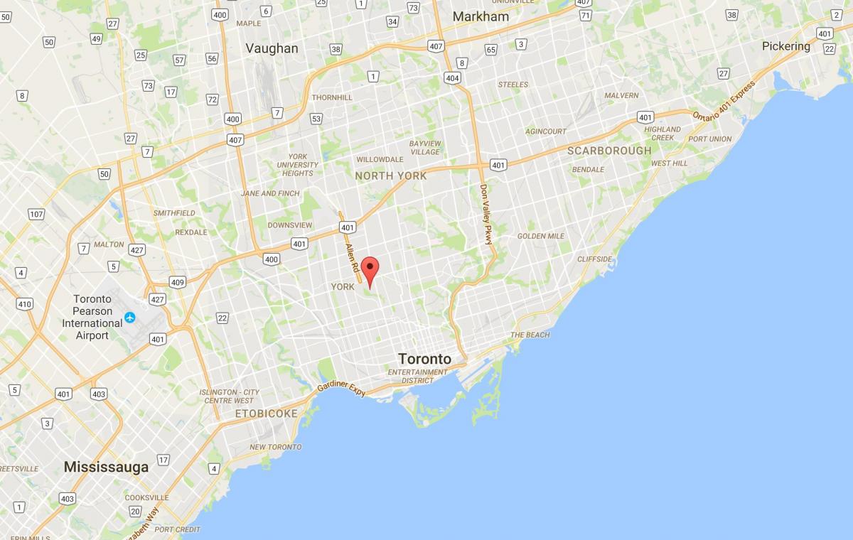 Zemljevid Tichester okrožno Torontu