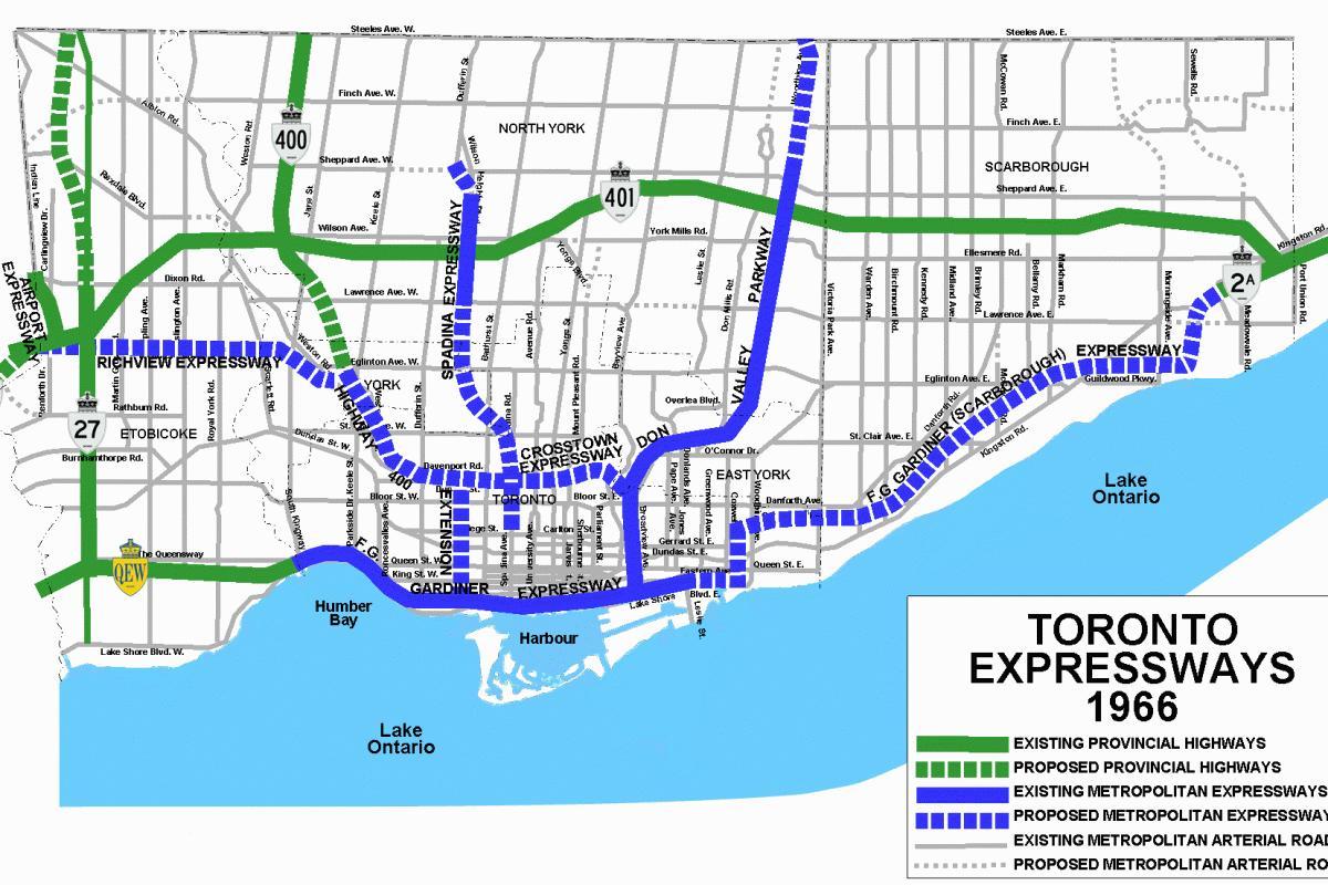 Zemljevid Torontu avtocest