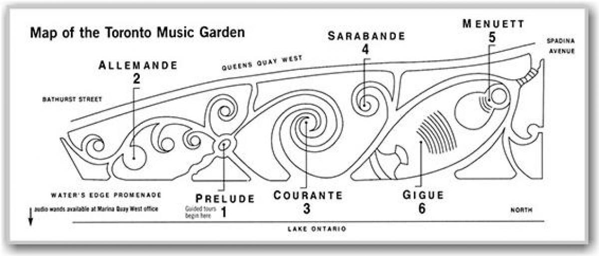 Zemljevid Torontu Glasbe Vrt