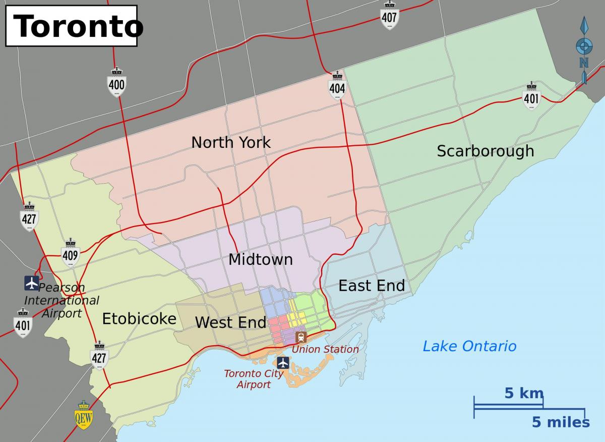 Zemljevid Toronto Mestni
