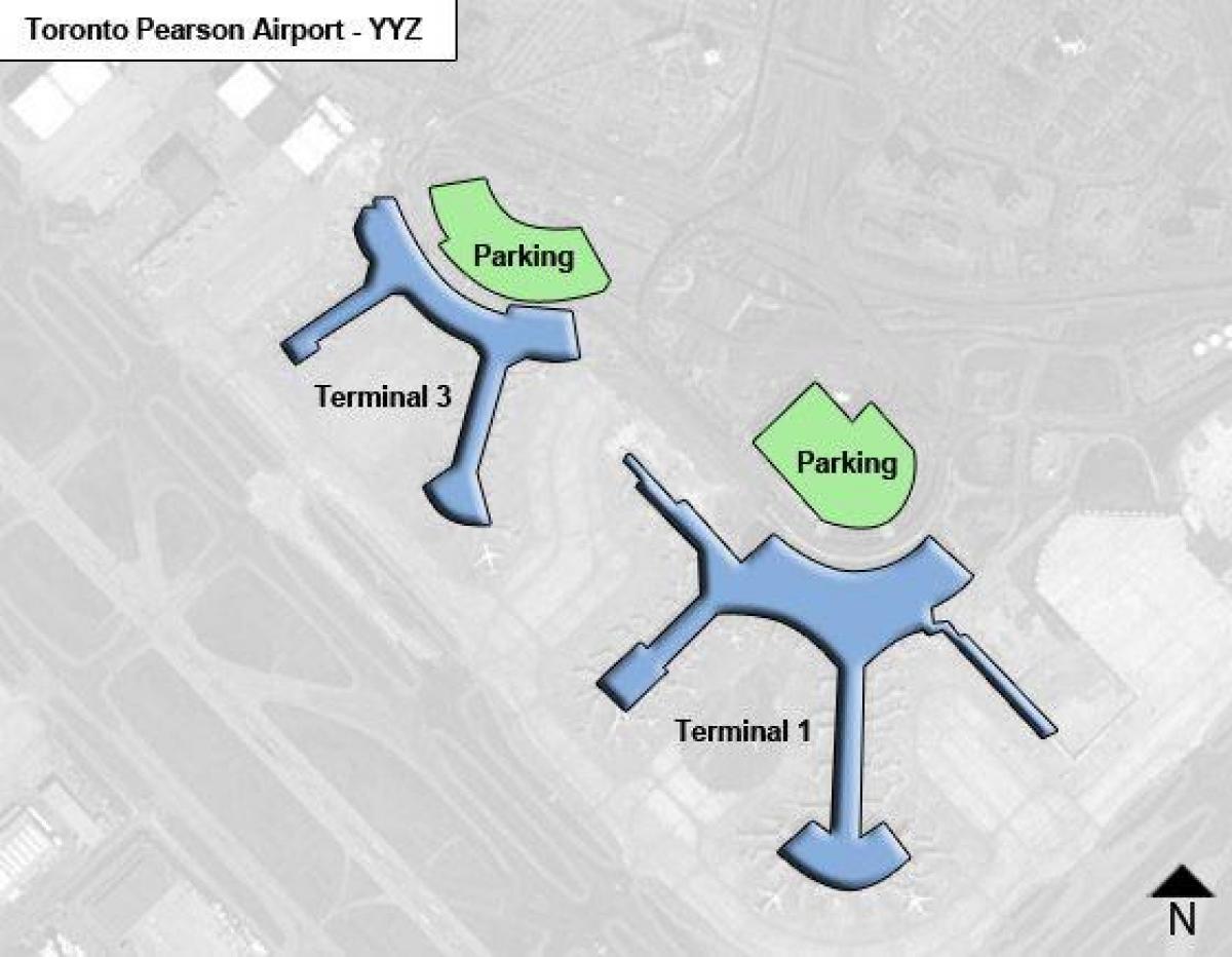 Zemljevid Torontu Pearson letališča Kanada
