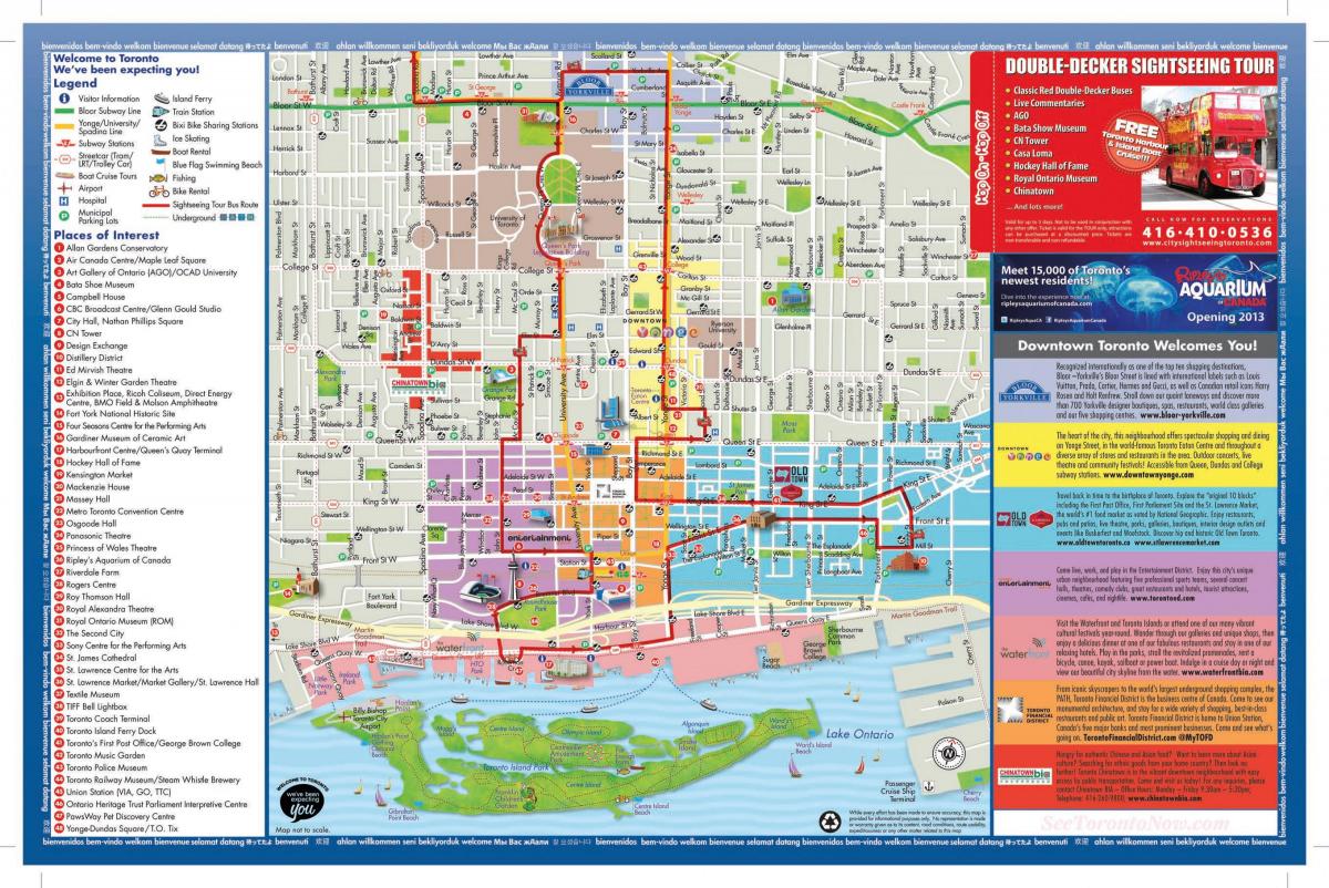 Zemljevid Torontu turistov