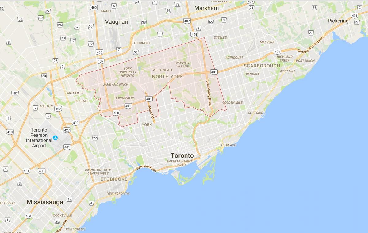 Zemljevid Uptown Torontu okrožno Torontu