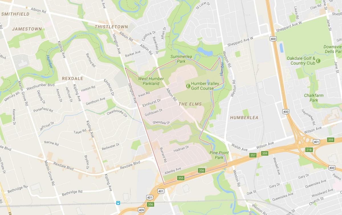 Zemljevid Bresti sosedske Torontu