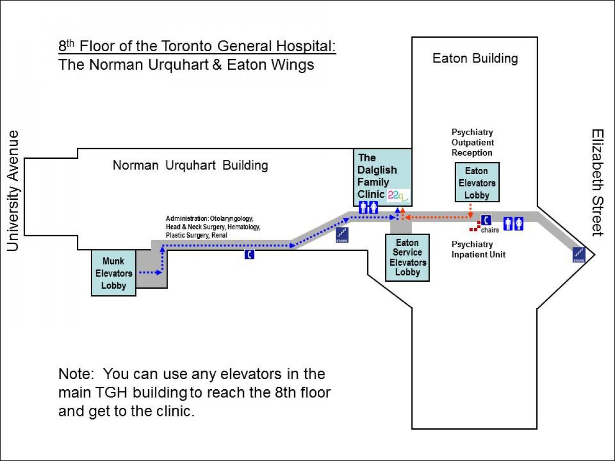 Zemljevid Splošni Bolnišnici 8 th floor Torontu