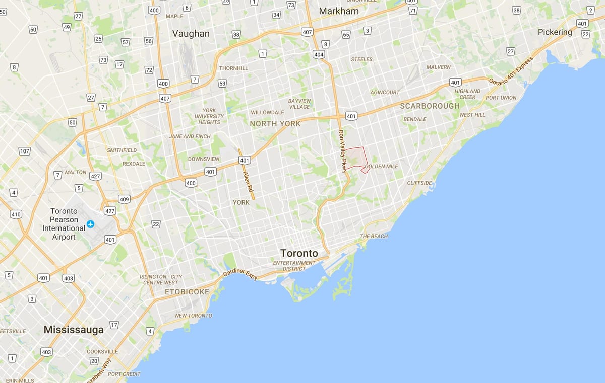 Zemljevid Victoria Vasi okrožno Torontu