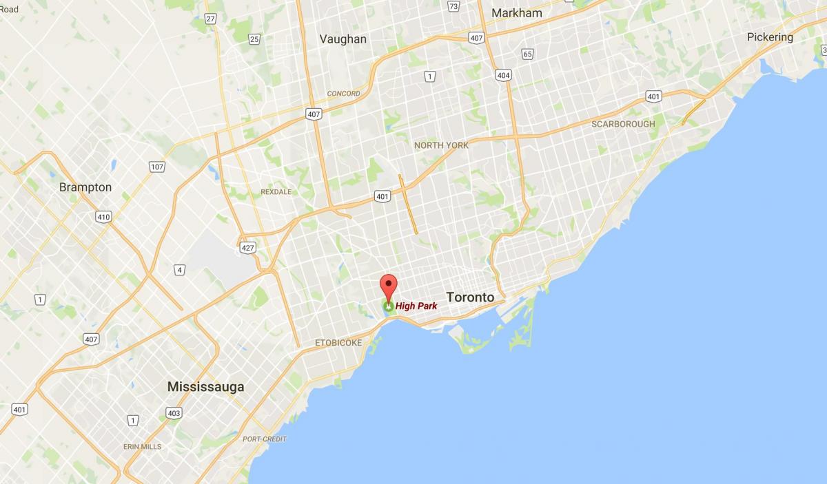 Zemljevid Visoko Park okrožno Torontu