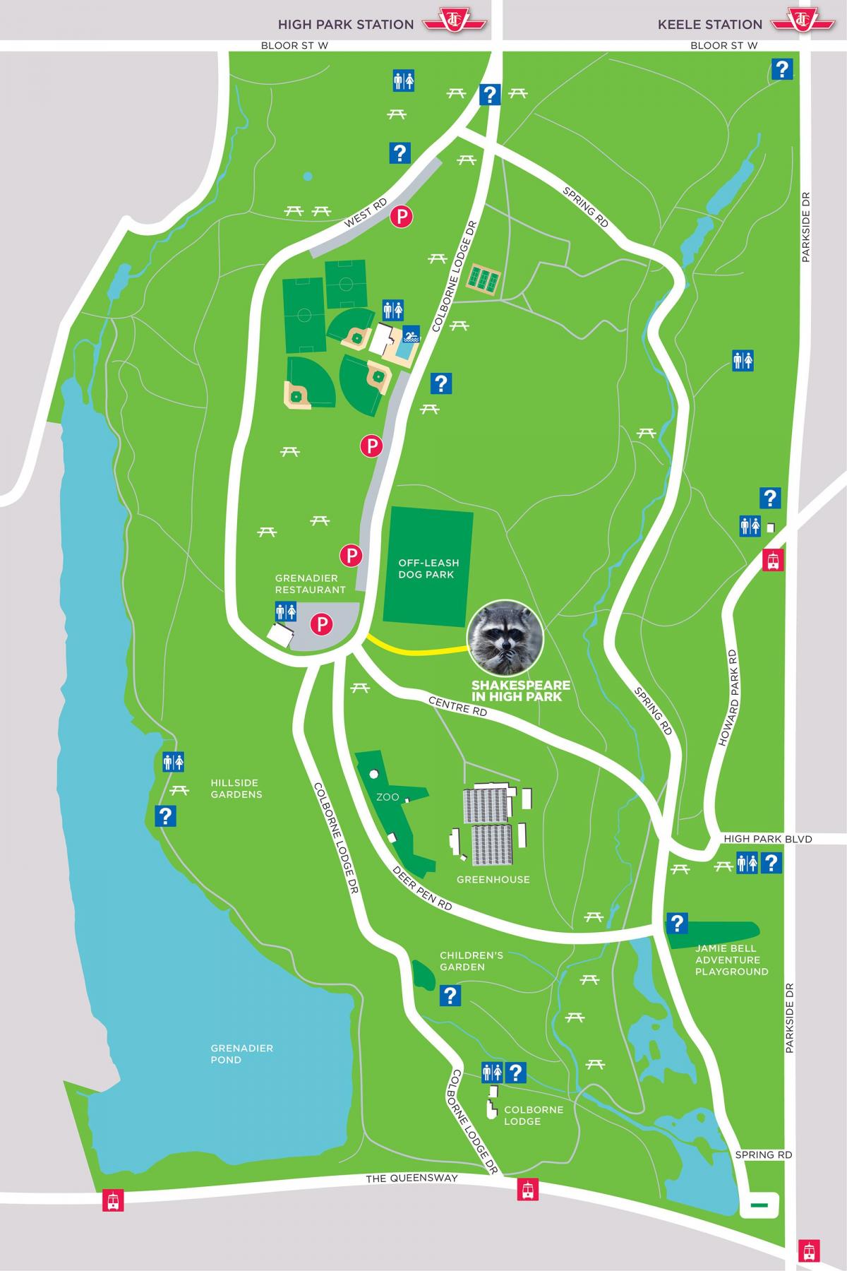 Zemljevid Visoko Park Torontu