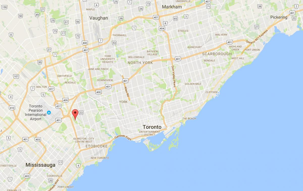 Zemljevid Zahodno Deane Park okrožno Torontu