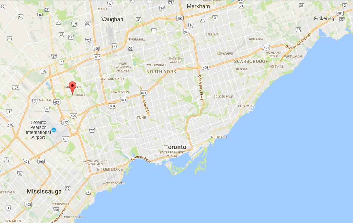 Zemljevid Zahodno Humber-Clairville okrožno Torontu