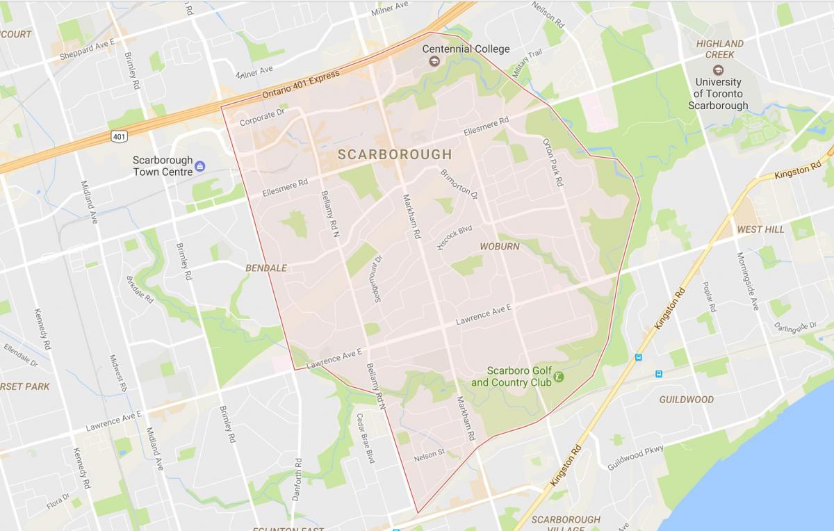 Zemljevid Woburn sosedske Torontu