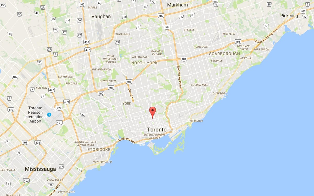 Zemljevid Yorkville okrožno Torontu
