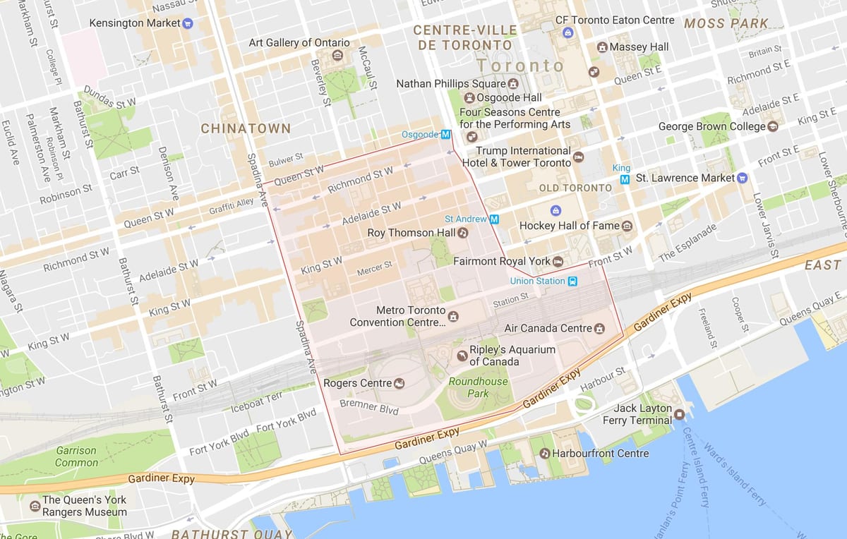 Zemljevid Zabavo Daljinsko sosedske Torontu