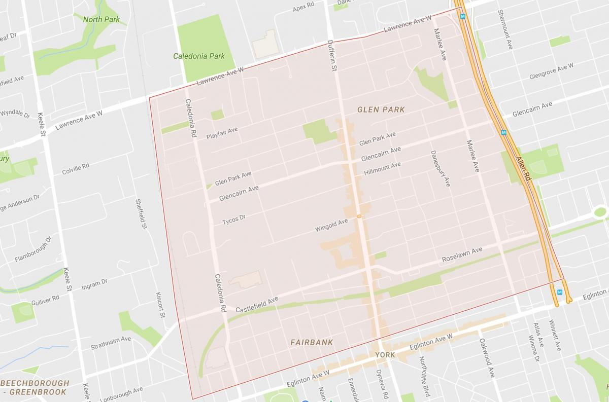 Zemljevid Šipek Hill–Belgravia sosedske Torontu