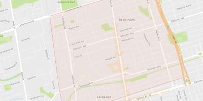 Zemljevid Šipek Hill–Belgravia sosedske Torontu