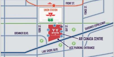 Zemljevid Air Canada Center parkirišče - ACC