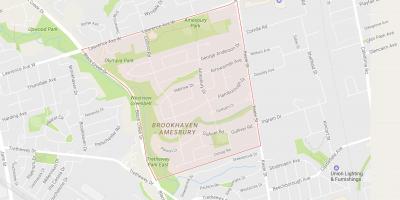 Zemljevid Amesbury sosedske Torontu