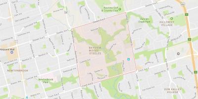 Zemljevid Bayview Gozdu – Steeles sosedske Torontu