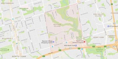 Zemljevid Bayview Vasi sosedske Torontu