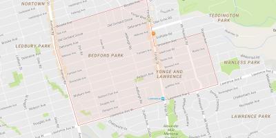 Zemljevid Bedford Park sosedske Torontu