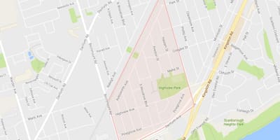 Zemljevid Breza Pečine Višine sosedske Torontu
