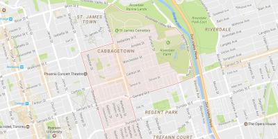 Zemljevid Cabbagetown sosedske Torontu