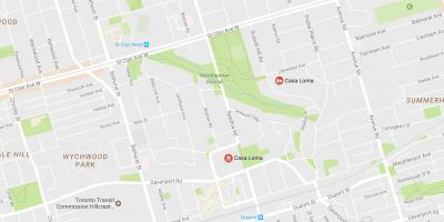 Zemljevid Casa Loma sosedske Torontu