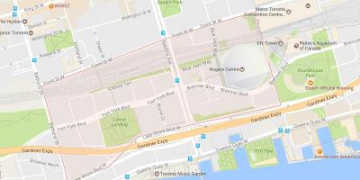 Zemljevid CityPlace sosedske Torontu