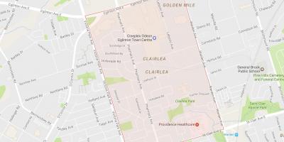 Zemljevid Clairlea sosedske Torontu