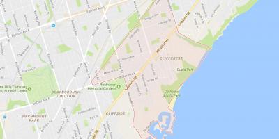 Zemljevid Cliffcrest sosedske Torontu